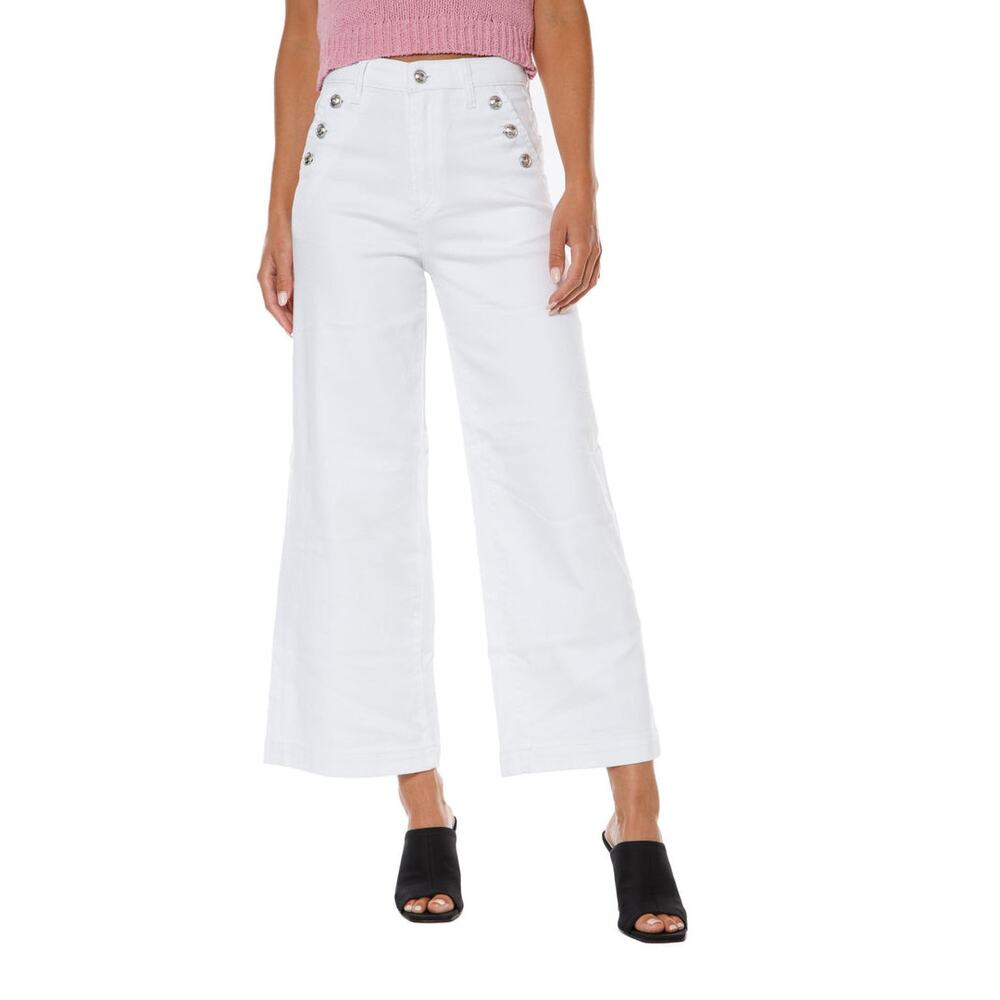 Juicy Couture Coastal Crop Corduroy Pants 25 Marshmellow Wide Leg Button Detail